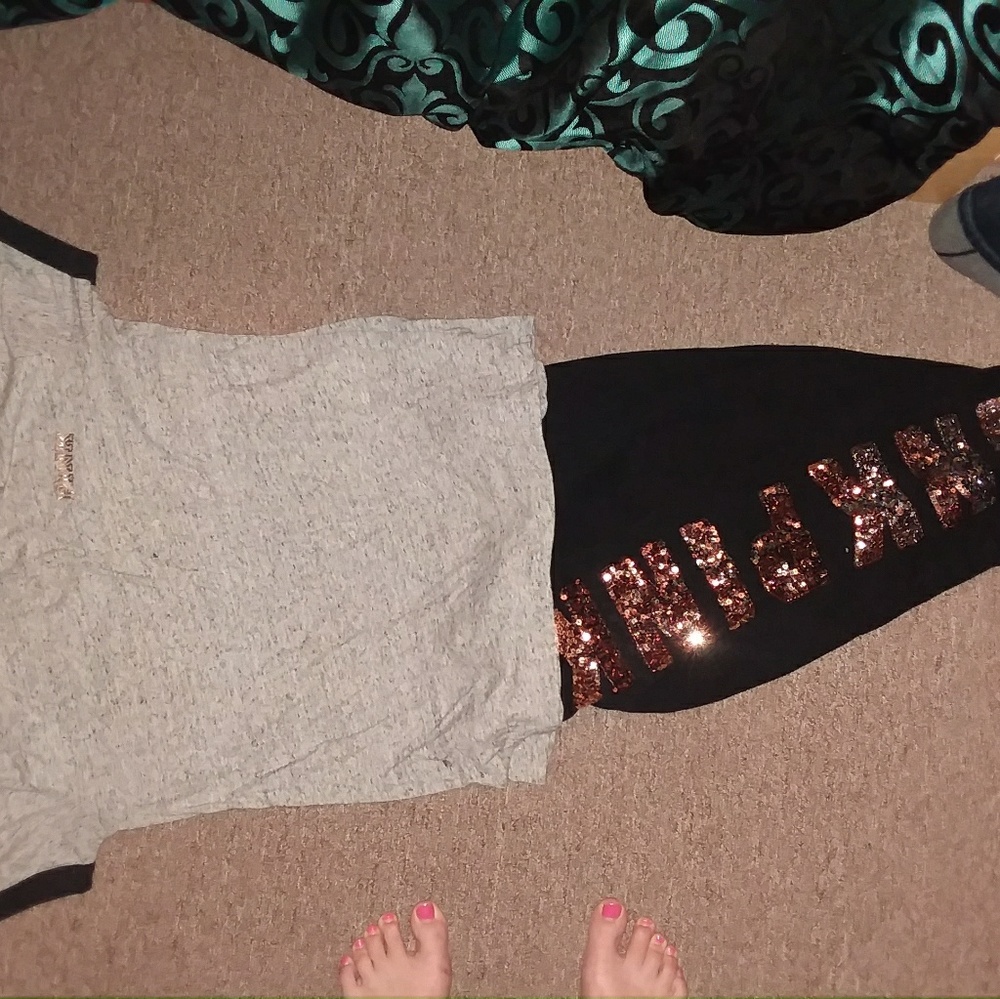 PINK bling outfit. Matching set.